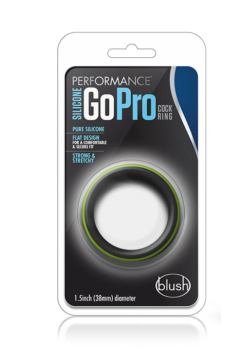 ANELLO PER IL PENE GO PRO IN SILICONE PERFORMANCE NERO/VERDE